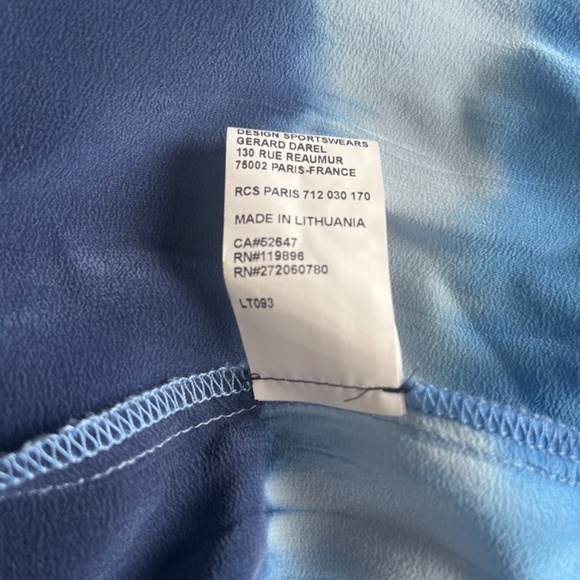 Gerard Darel Silk Maxi Navy Blue Striped Tiered Cocktail Flowy Printed Dress 6 - Picture 13 of 13